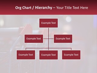 A Row Of Shopping Carts With Red Handles PowerPoint Template