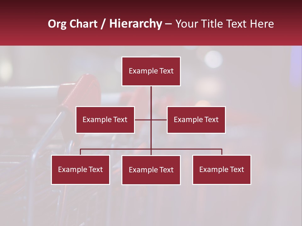 A Row Of Shopping Carts With Red Handles PowerPoint Template
