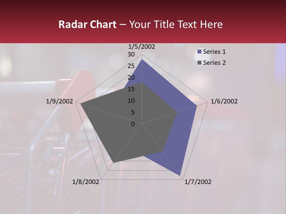 A Row Of Shopping Carts With Red Handles PowerPoint Template