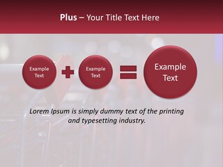 A Row Of Shopping Carts With Red Handles PowerPoint Template