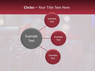 A Row Of Shopping Carts With Red Handles PowerPoint Template