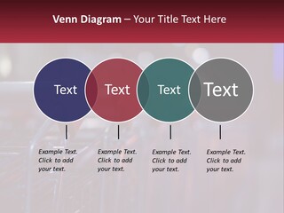 A Row Of Shopping Carts With Red Handles PowerPoint Template