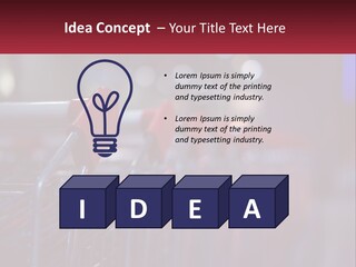 A Row Of Shopping Carts With Red Handles PowerPoint Template