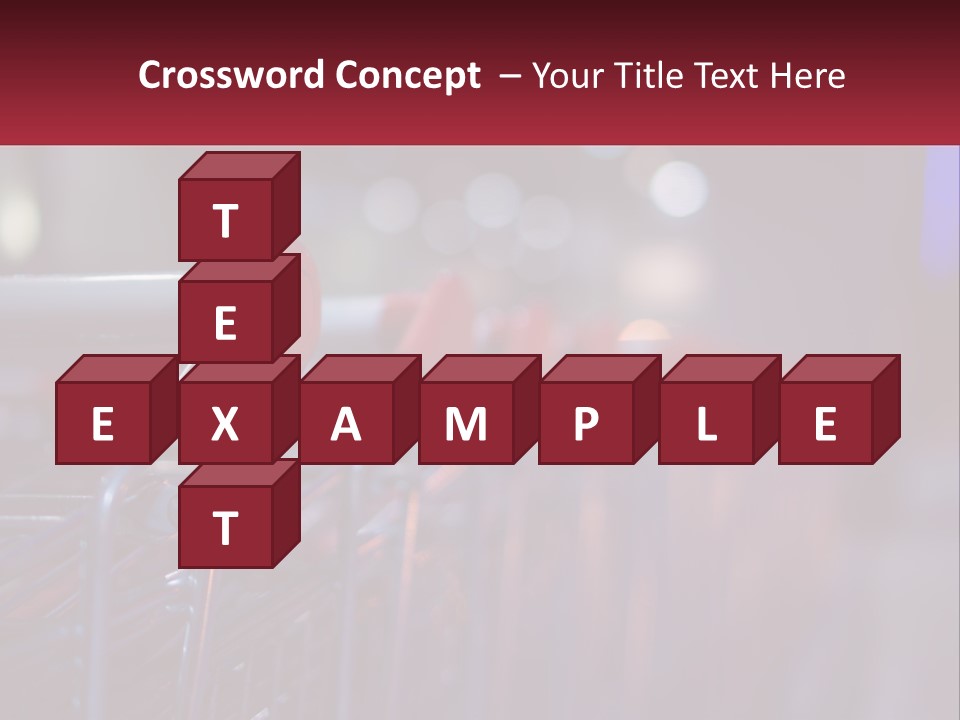 A Row Of Shopping Carts With Red Handles PowerPoint Template