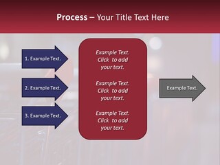 A Row Of Shopping Carts With Red Handles PowerPoint Template