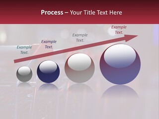 A Row Of Shopping Carts With Red Handles PowerPoint Template