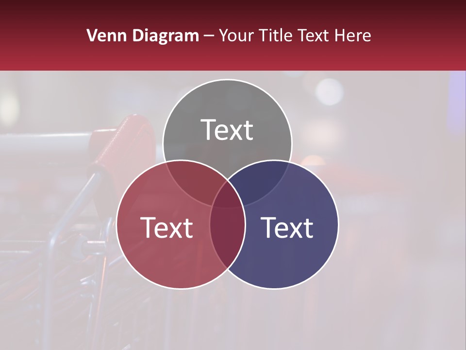 A Row Of Shopping Carts With Red Handles PowerPoint Template