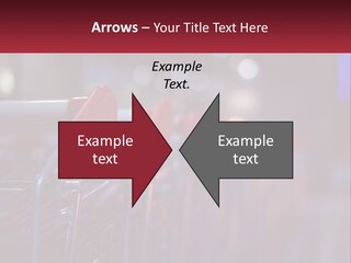 A Row Of Shopping Carts With Red Handles PowerPoint Template