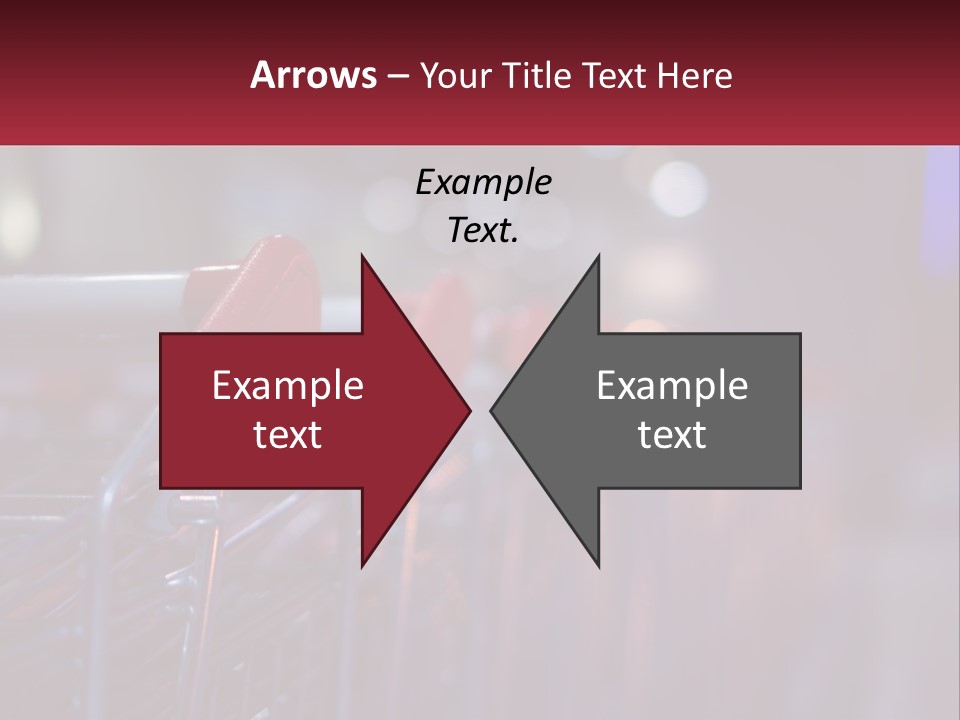 A Row Of Shopping Carts With Red Handles PowerPoint Template