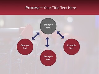 A Row Of Shopping Carts With Red Handles PowerPoint Template