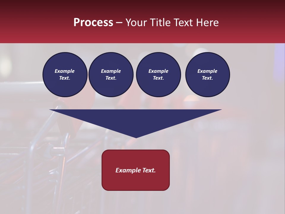 A Row Of Shopping Carts With Red Handles PowerPoint Template