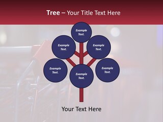 A Row Of Shopping Carts With Red Handles PowerPoint Template