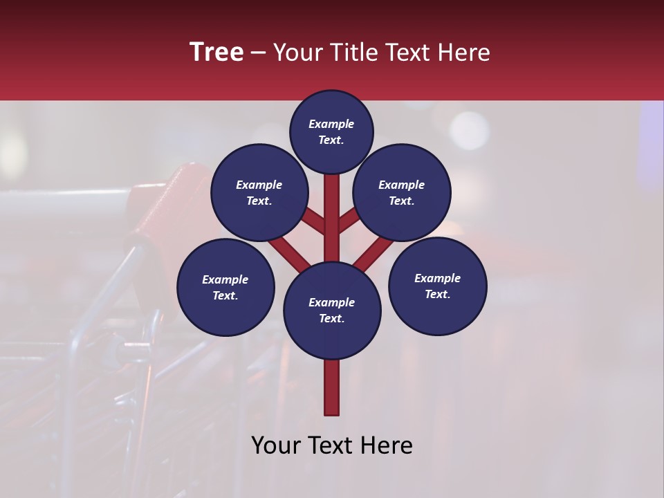 A Row Of Shopping Carts With Red Handles PowerPoint Template