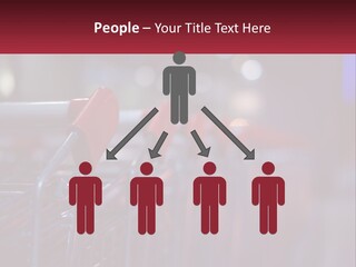 A Row Of Shopping Carts With Red Handles PowerPoint Template