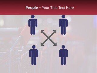 A Row Of Shopping Carts With Red Handles PowerPoint Template