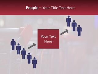 A Row Of Shopping Carts With Red Handles PowerPoint Template