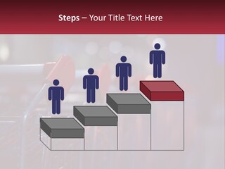 A Row Of Shopping Carts With Red Handles PowerPoint Template