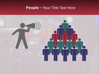 A Row Of Shopping Carts With Red Handles PowerPoint Template