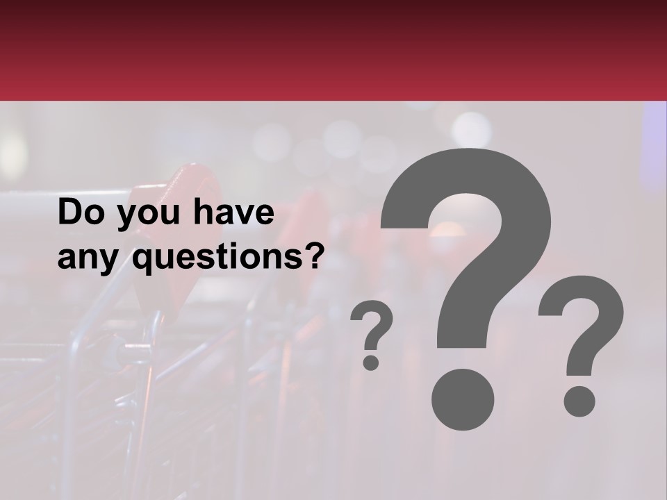A Row Of Shopping Carts With Red Handles PowerPoint Template