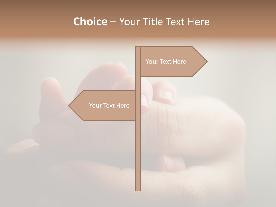 A Person Holding A Baby's Hand With The Words Name Of Presentation On It PowerPoint Template