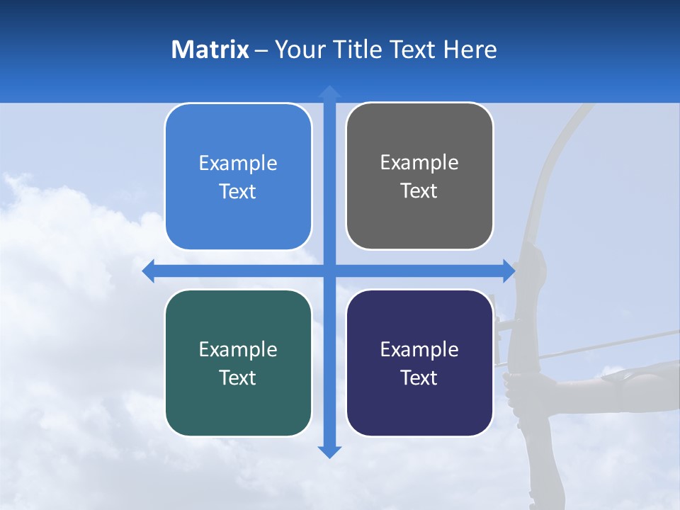 A Person Holding A Bow And Arrow In Front Of A Cloudy Sky PowerPoint Template