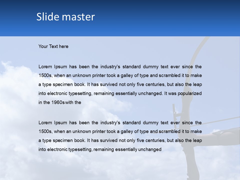 A Person Holding A Bow And Arrow In Front Of A Cloudy Sky PowerPoint Template