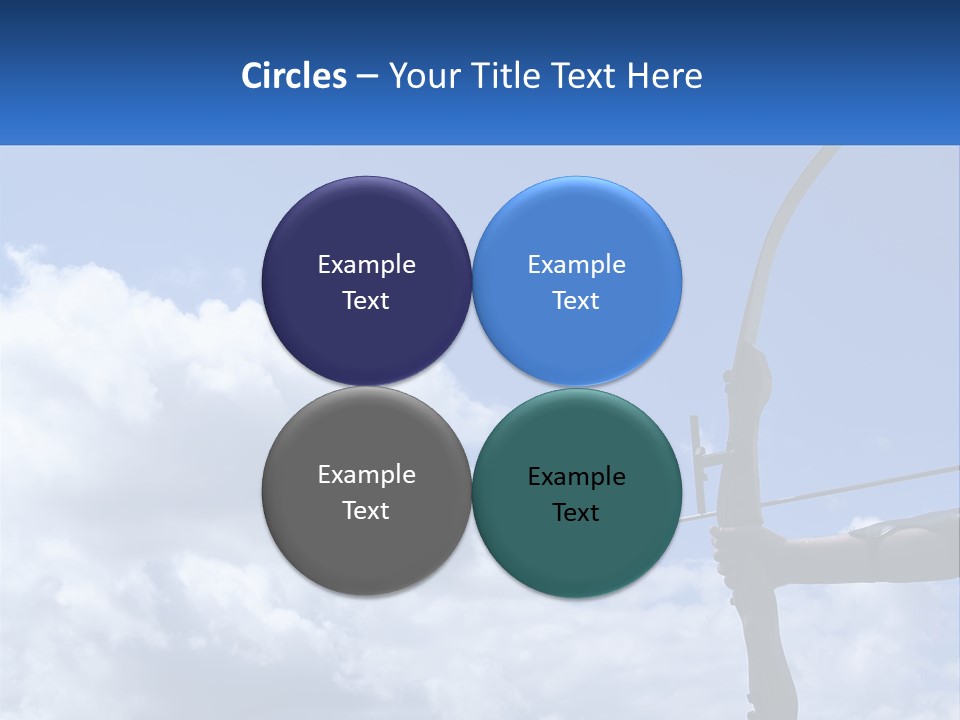 A Person Holding A Bow And Arrow In Front Of A Cloudy Sky PowerPoint Template