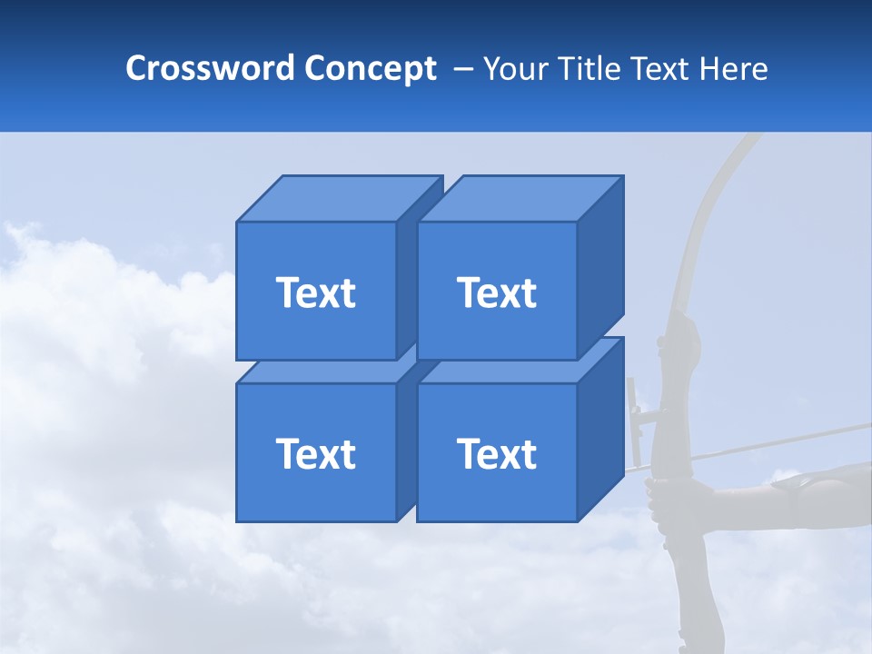 A Person Holding A Bow And Arrow In Front Of A Cloudy Sky PowerPoint Template
