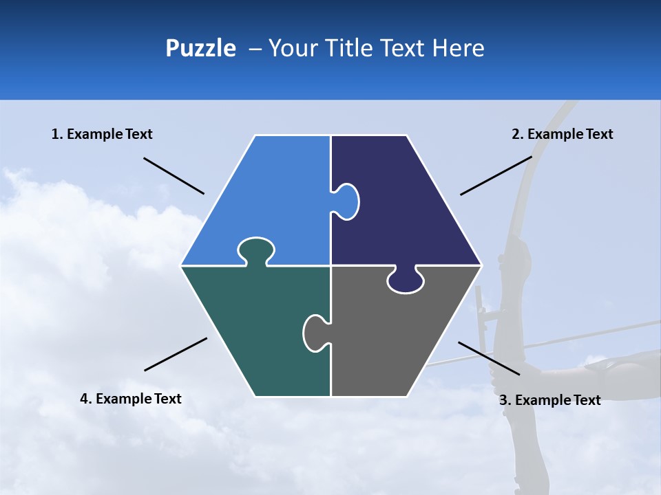 A Person Holding A Bow And Arrow In Front Of A Cloudy Sky PowerPoint Template