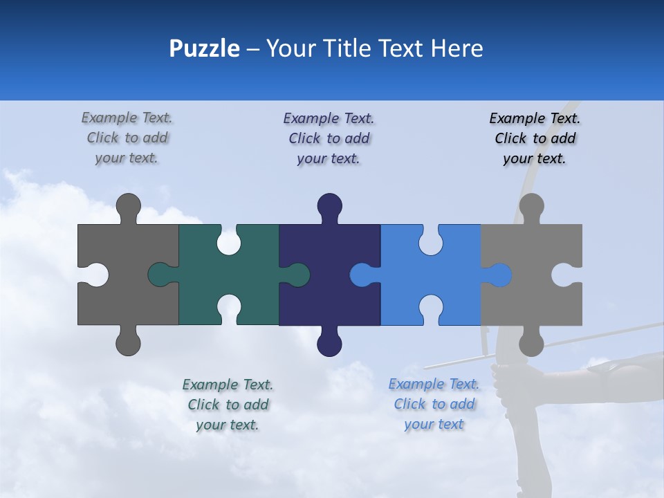 A Person Holding A Bow And Arrow In Front Of A Cloudy Sky PowerPoint Template