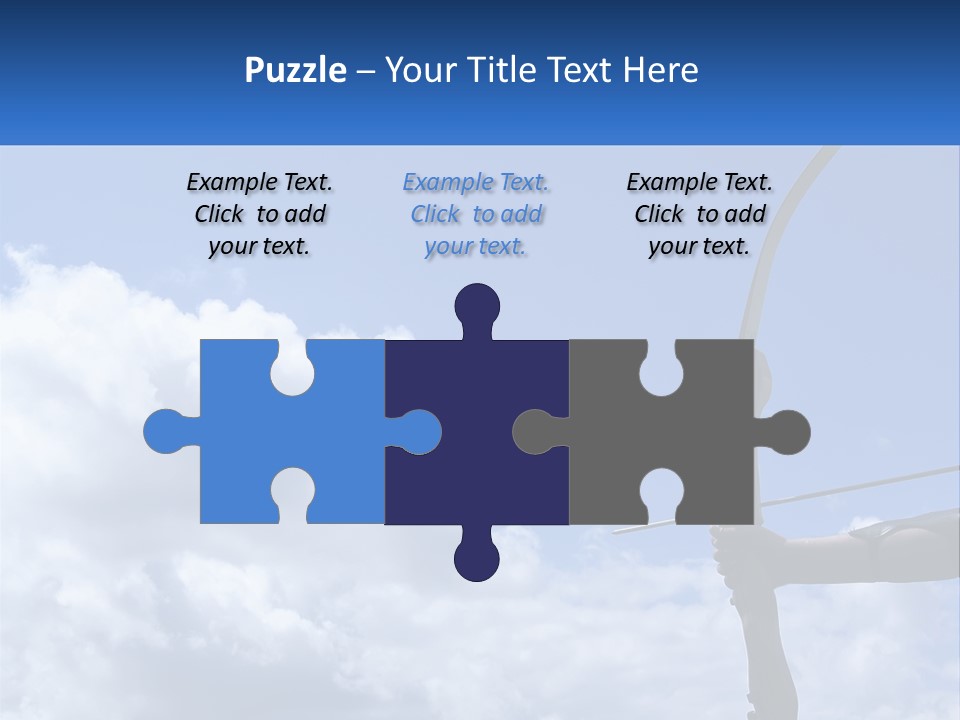 A Person Holding A Bow And Arrow In Front Of A Cloudy Sky PowerPoint Template