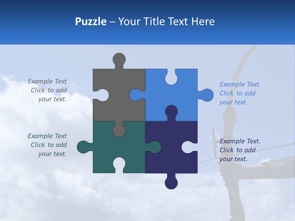 A Person Holding A Bow And Arrow In Front Of A Cloudy Sky PowerPoint Template