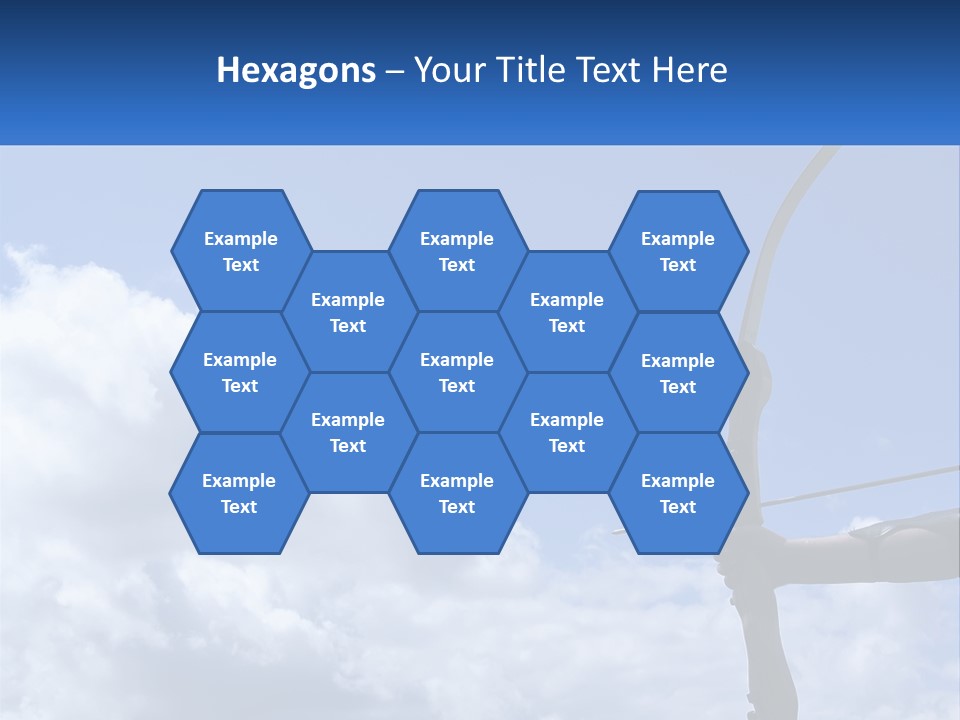 A Person Holding A Bow And Arrow In Front Of A Cloudy Sky PowerPoint Template