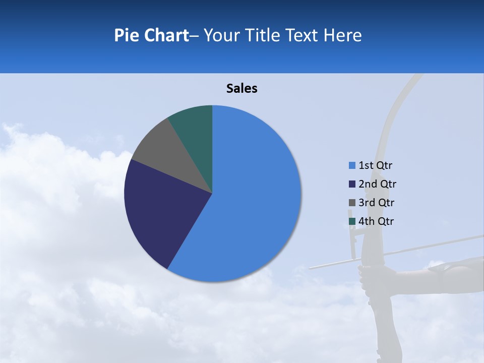 A Person Holding A Bow And Arrow In Front Of A Cloudy Sky PowerPoint Template