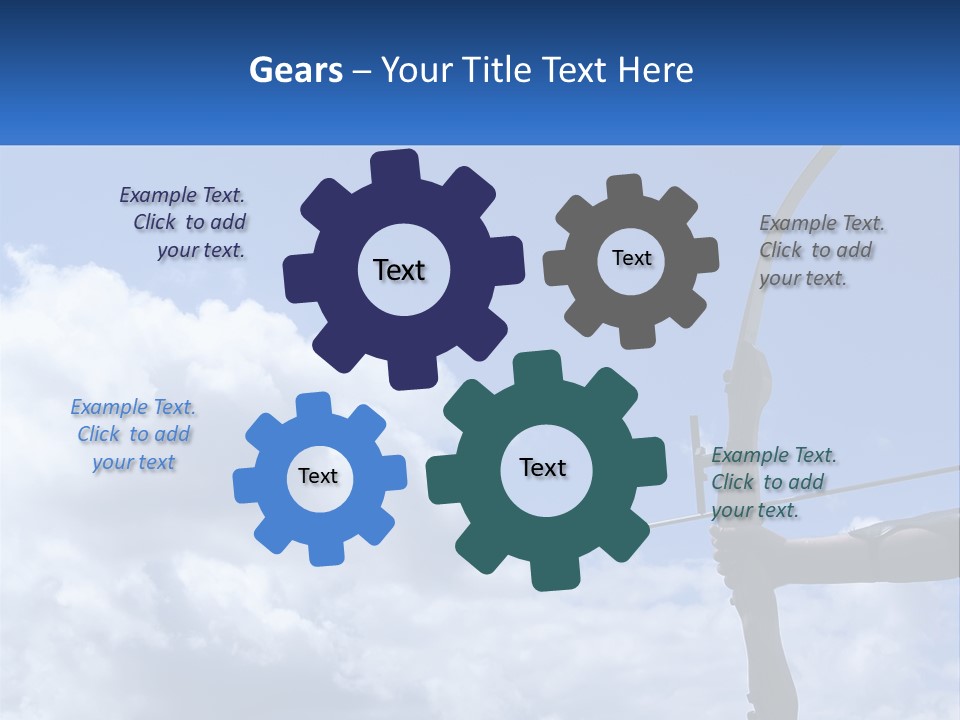 A Person Holding A Bow And Arrow In Front Of A Cloudy Sky PowerPoint Template