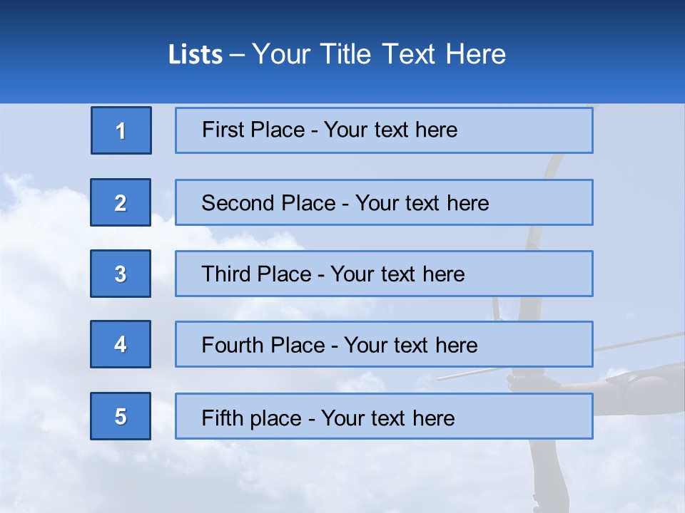 A Person Holding A Bow And Arrow In Front Of A Cloudy Sky PowerPoint Template