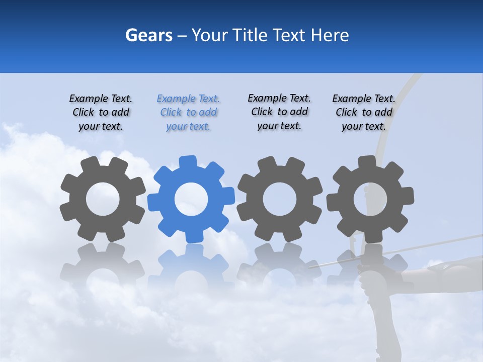 A Person Holding A Bow And Arrow In Front Of A Cloudy Sky PowerPoint Template