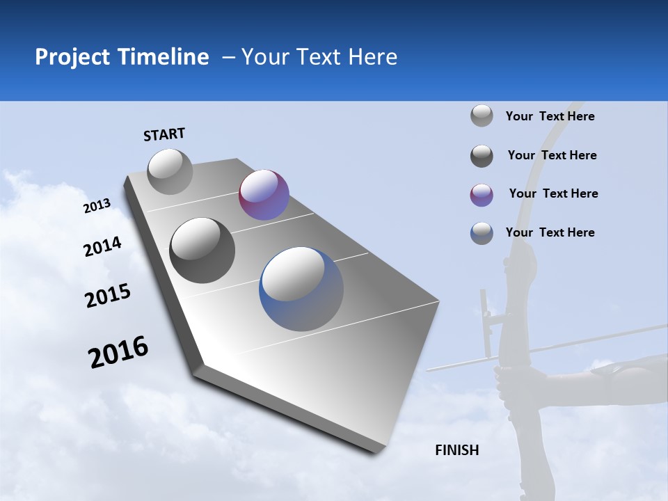 A Person Holding A Bow And Arrow In Front Of A Cloudy Sky PowerPoint Template