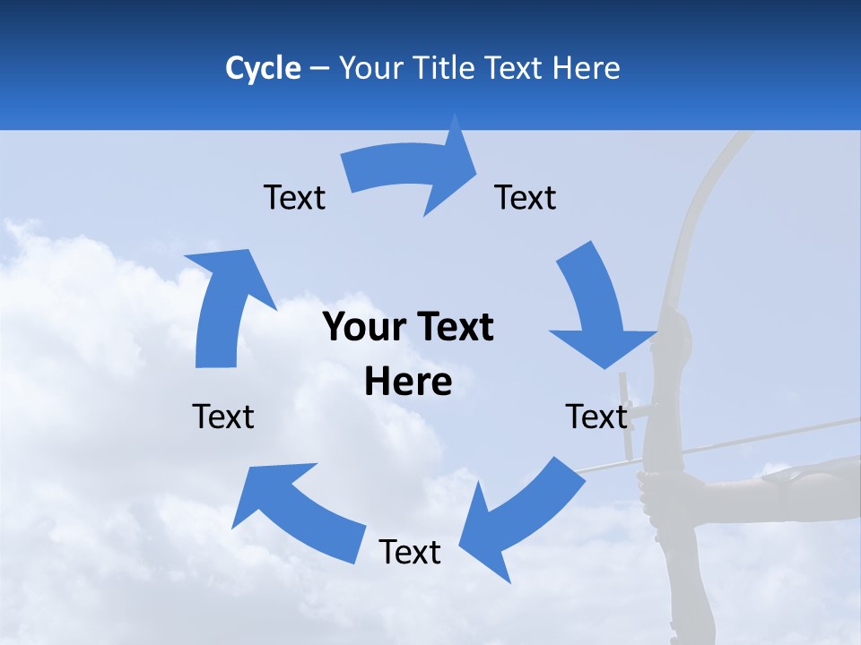 A Person Holding A Bow And Arrow In Front Of A Cloudy Sky PowerPoint Template