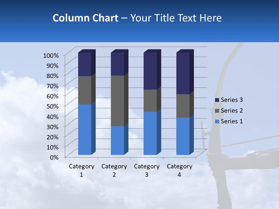 A Person Holding A Bow And Arrow In Front Of A Cloudy Sky PowerPoint Template