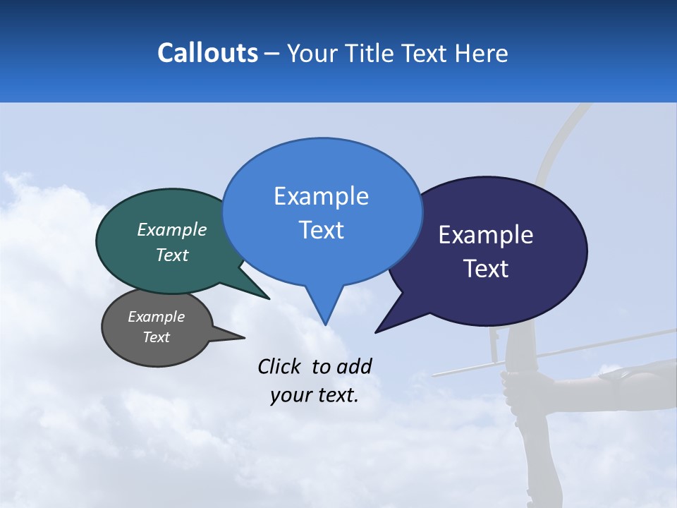 A Person Holding A Bow And Arrow In Front Of A Cloudy Sky PowerPoint Template