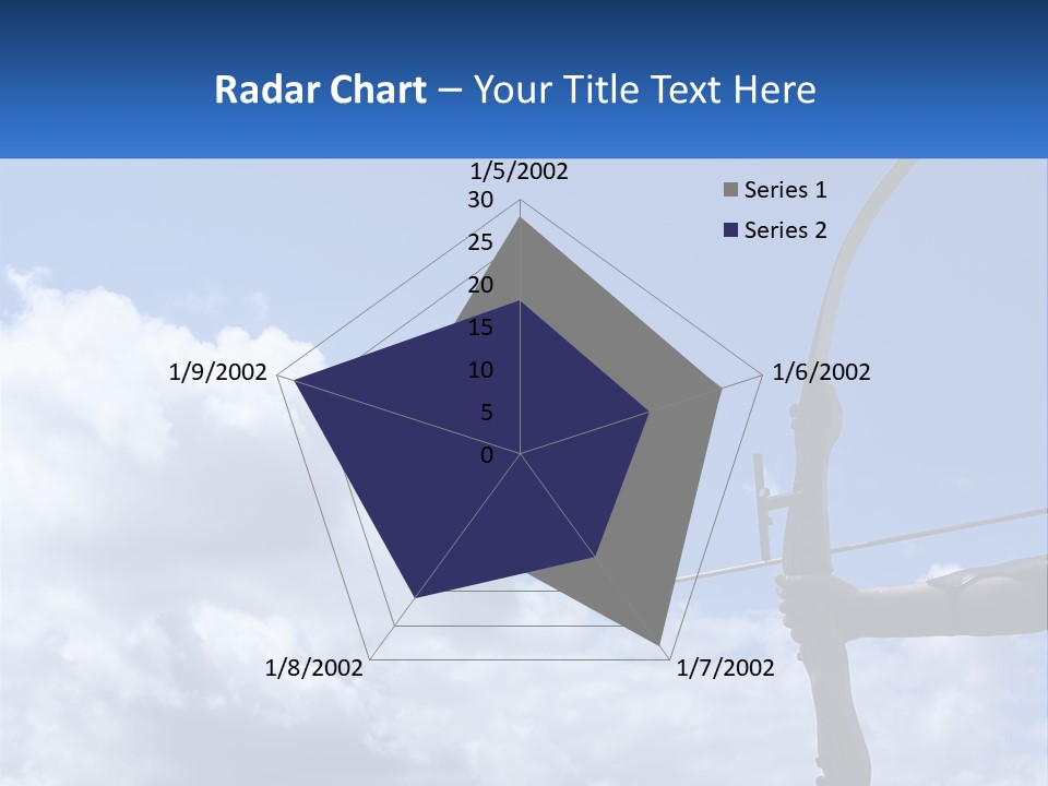 A Person Holding A Bow And Arrow In Front Of A Cloudy Sky PowerPoint Template