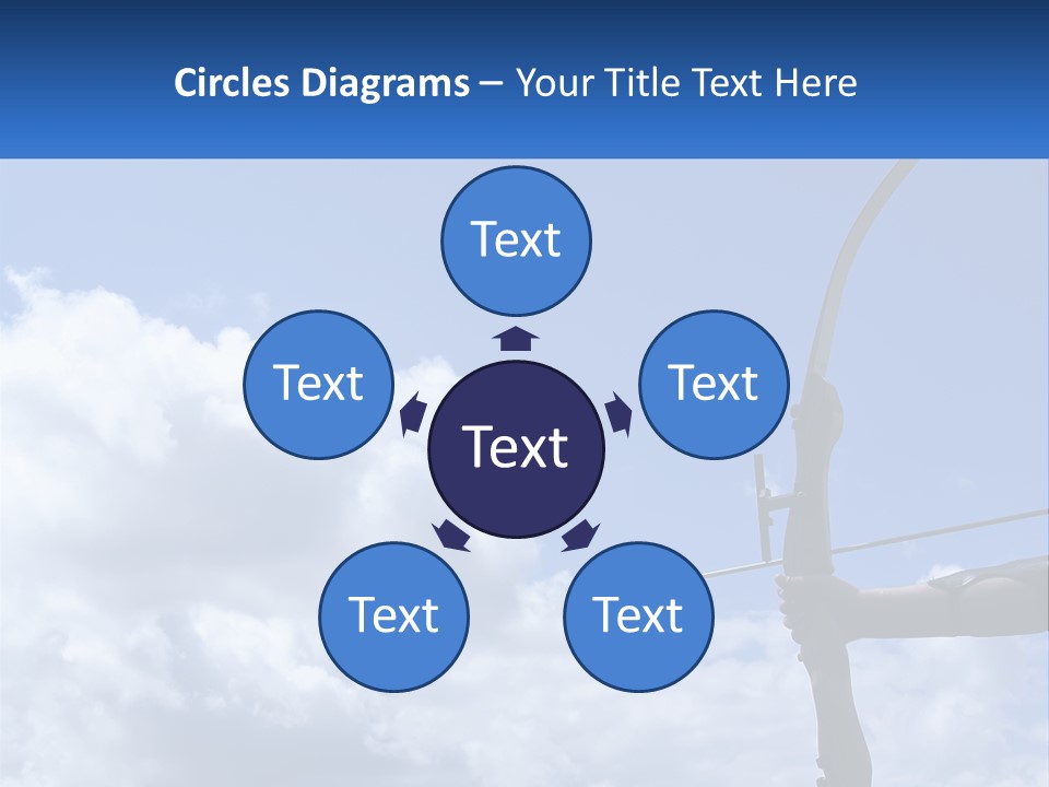 A Person Holding A Bow And Arrow In Front Of A Cloudy Sky PowerPoint Template