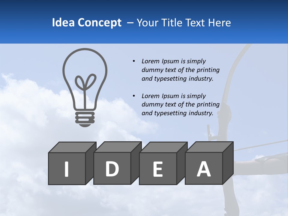 A Person Holding A Bow And Arrow In Front Of A Cloudy Sky PowerPoint Template