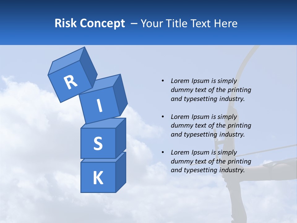 A Person Holding A Bow And Arrow In Front Of A Cloudy Sky PowerPoint Template