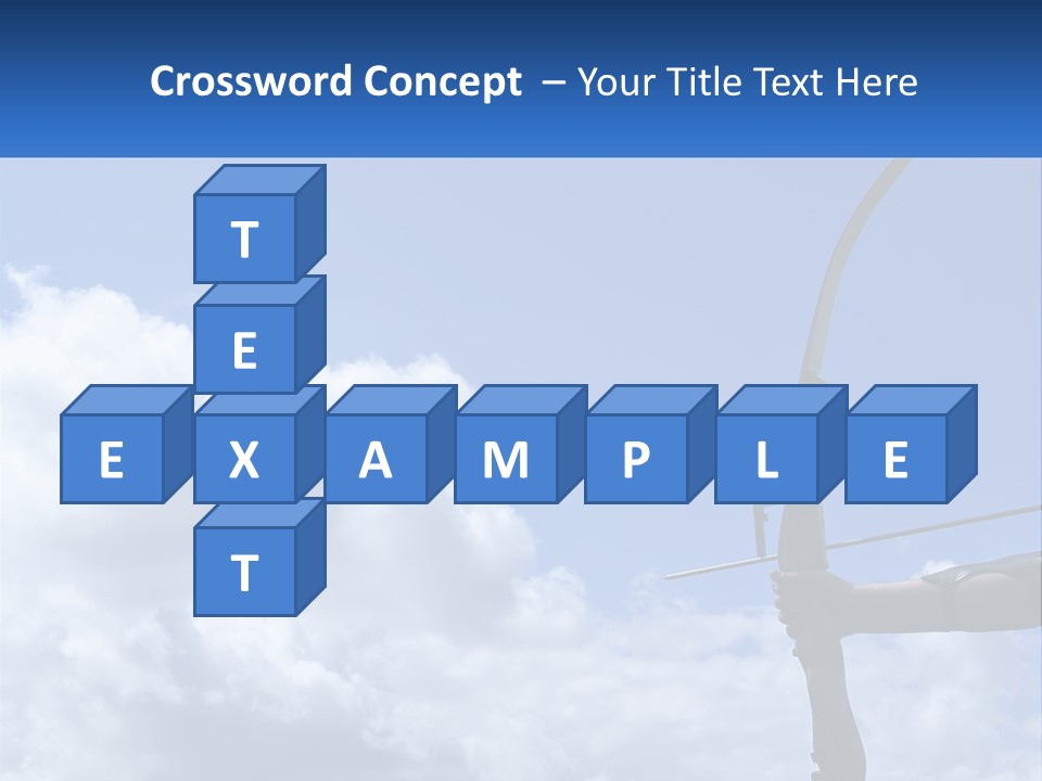 A Person Holding A Bow And Arrow In Front Of A Cloudy Sky PowerPoint Template