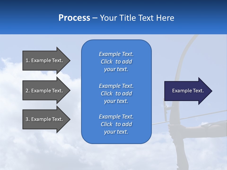 A Person Holding A Bow And Arrow In Front Of A Cloudy Sky PowerPoint Template