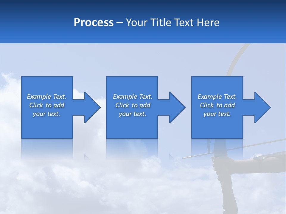 A Person Holding A Bow And Arrow In Front Of A Cloudy Sky PowerPoint Template