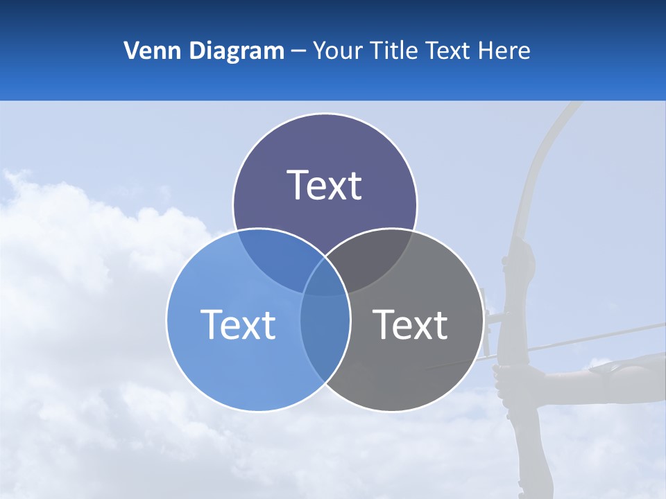 A Person Holding A Bow And Arrow In Front Of A Cloudy Sky PowerPoint Template