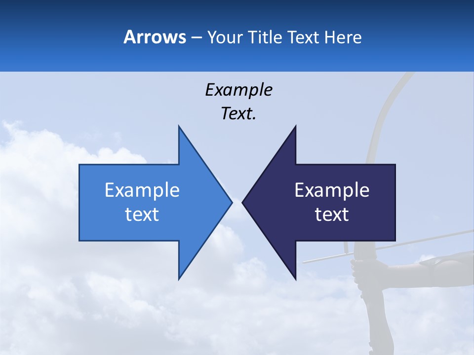 A Person Holding A Bow And Arrow In Front Of A Cloudy Sky PowerPoint Template